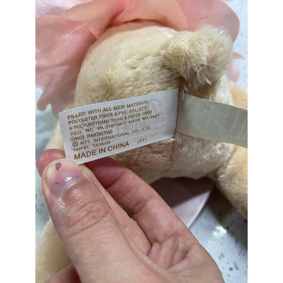 VTG Dan Dee Teddy Bear Plush Holding Pink Heart Picture Frame 8in - Picture 9 of 11